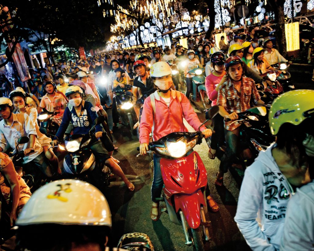 motorbike traffic in Vietnam