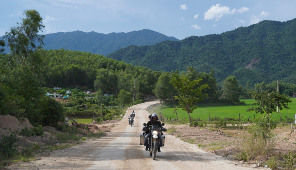 riding on the back of the bike tours in Vietnam