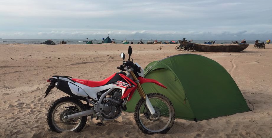 Honday CRF250L at the beach