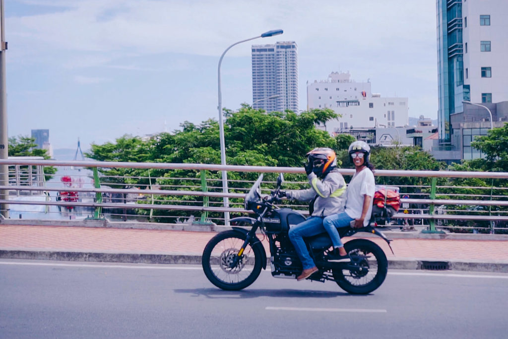Pillion ride on a vietnam motorbike tour