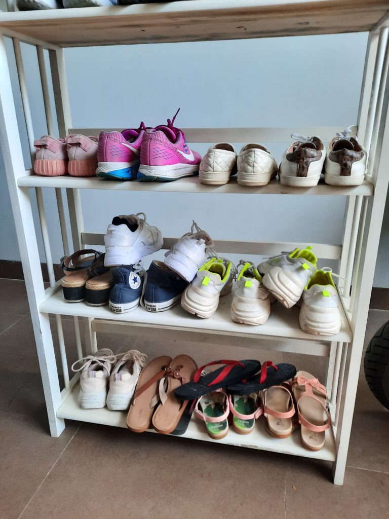 Shoes arranged