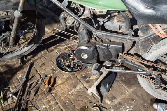 Repairing an old motorbike