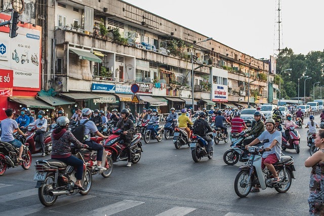 busy street in Vietnam