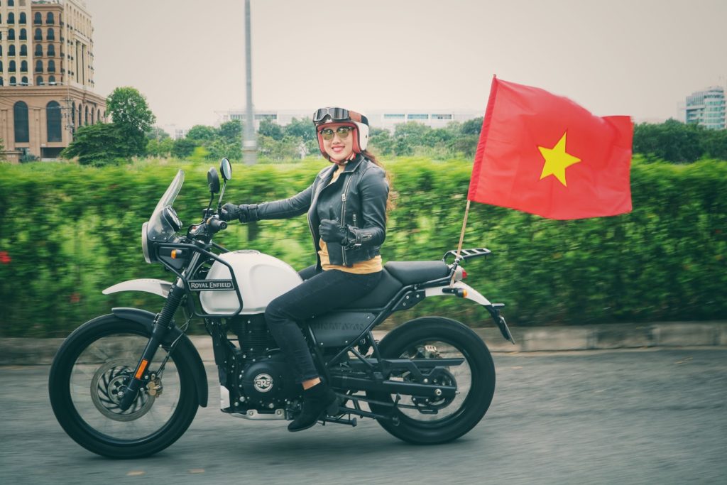Saigon lady riders riding her Himalayan