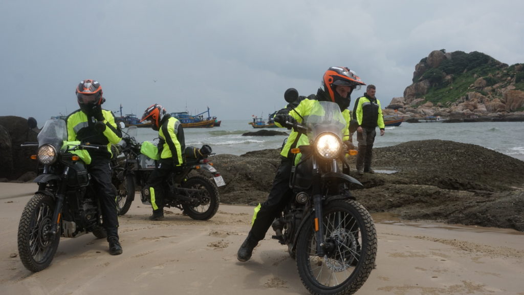Complete gear on a Vietnam adventure ride